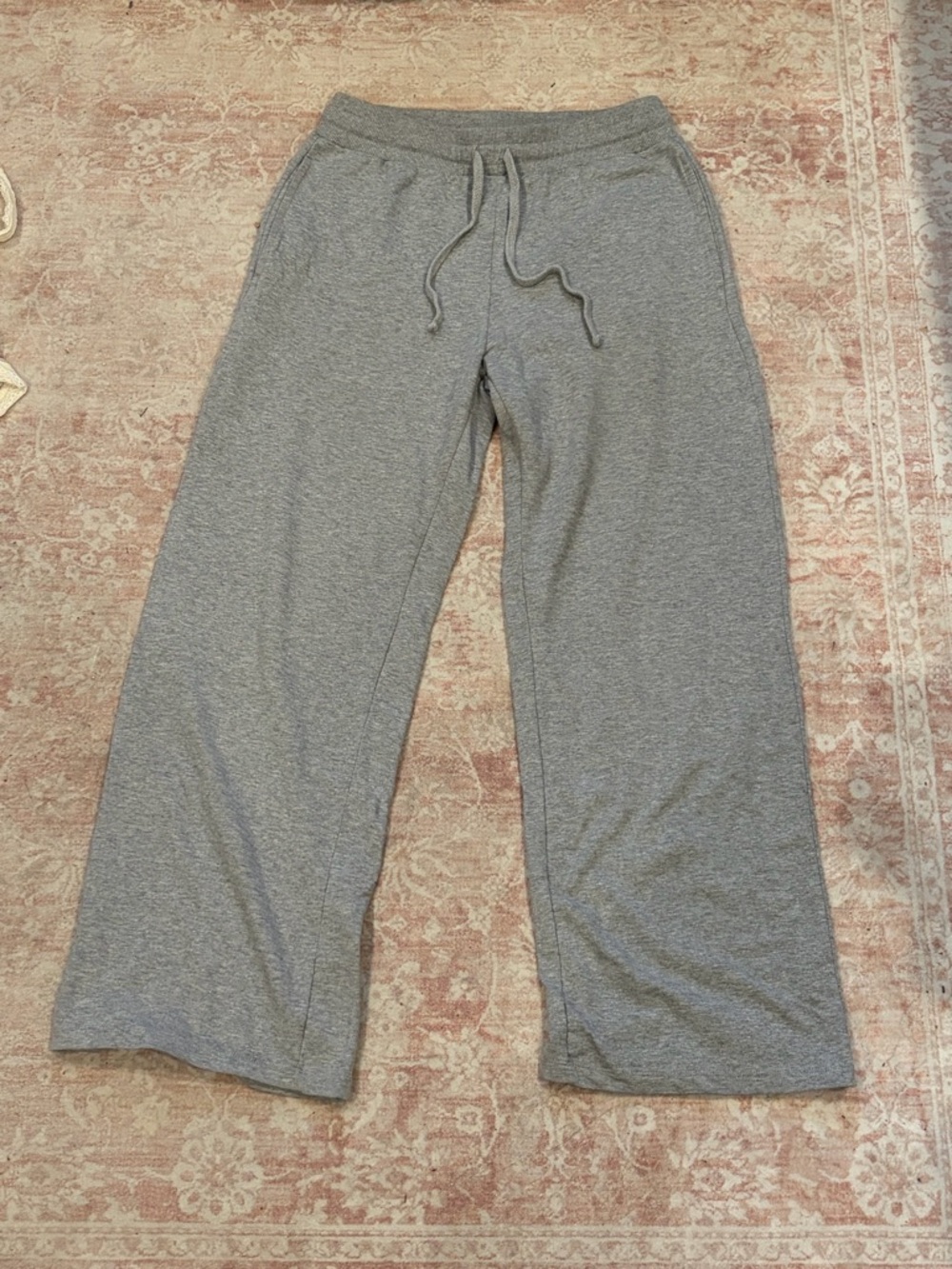 Ambiance Light Gray Ribbed Drawstring Lounge Pants